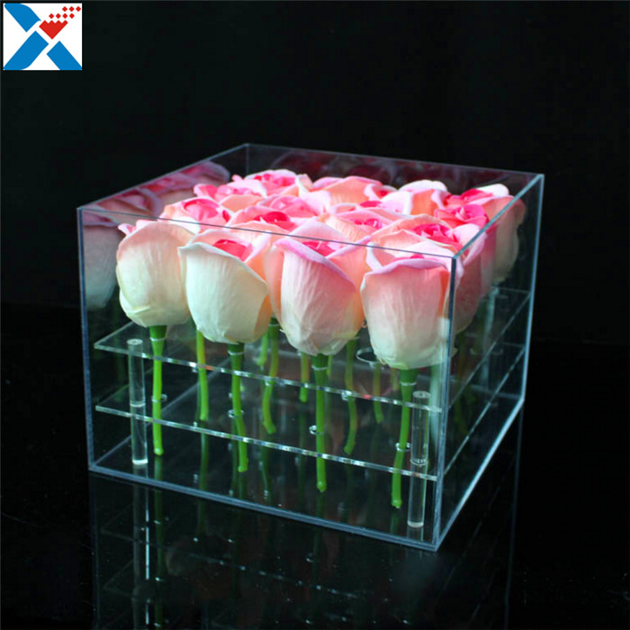 Buy cheap Durable Square Acrylic Flower Box Makeup Organizer Rose Storage Cosmetic Case from wholesalers