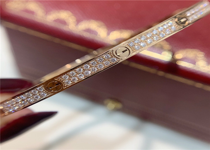 Buy cheap Pave Diamonds N6710717 0.95ct 18k Pink Gold Bracelet Cartier cartier jewelry near me product