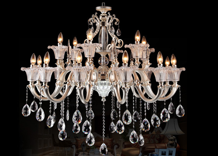 Buy cheap Luxurious Contemporary Glass Chandeliers18 Lights For Villa , Art Glass Chandeliers from wholesalers