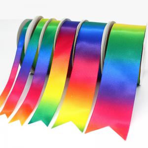 Buy cheap Wholesale Factory 4 inch Ribbon Custom Colorful Satin Grosgrain Rainbow Satin Ribbon product