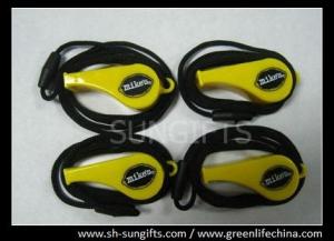 Buy cheap Special plastic yellow whistle with customized logo and blue economical lanyard product