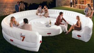 Buy cheap White large Circular PVC Modern Inflatable Furniture , Inflatable Sofa Bed product