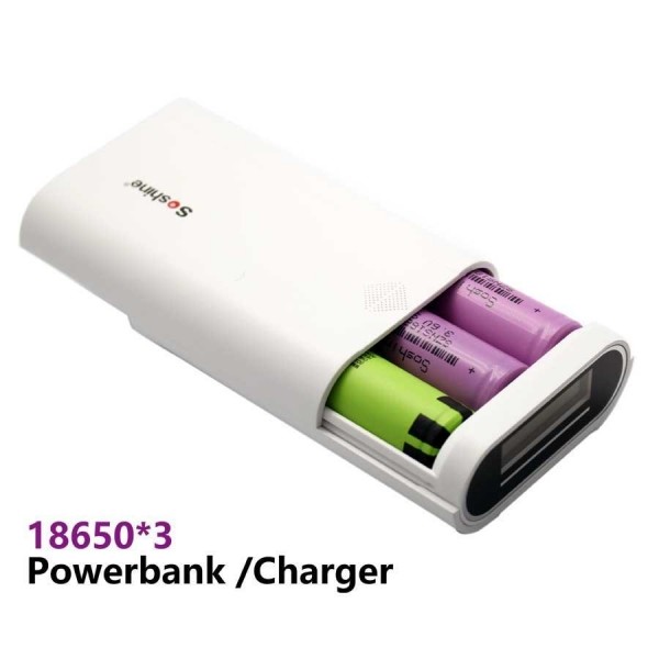 Buy cheap Soshine LCD Power Bank External Battery 3 Slot 18650 Battery Charger Box -White product