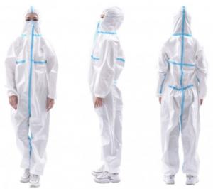 Buy cheap Fluid Resistant Disposable Hooded Coveralls For New Coronavirus Prevention product