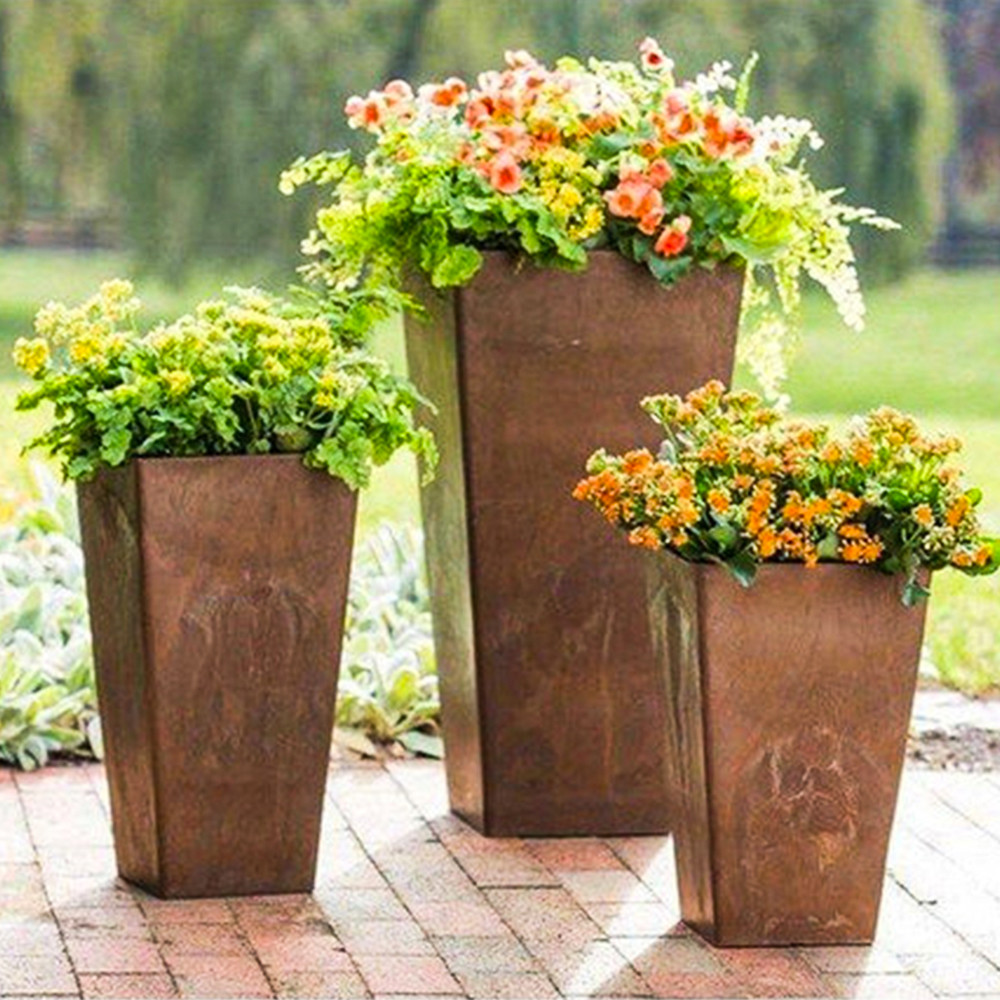 Buy cheap 40cm Height Fiberglass Artificial Plant Pot For Garden Decoration from wholesalers