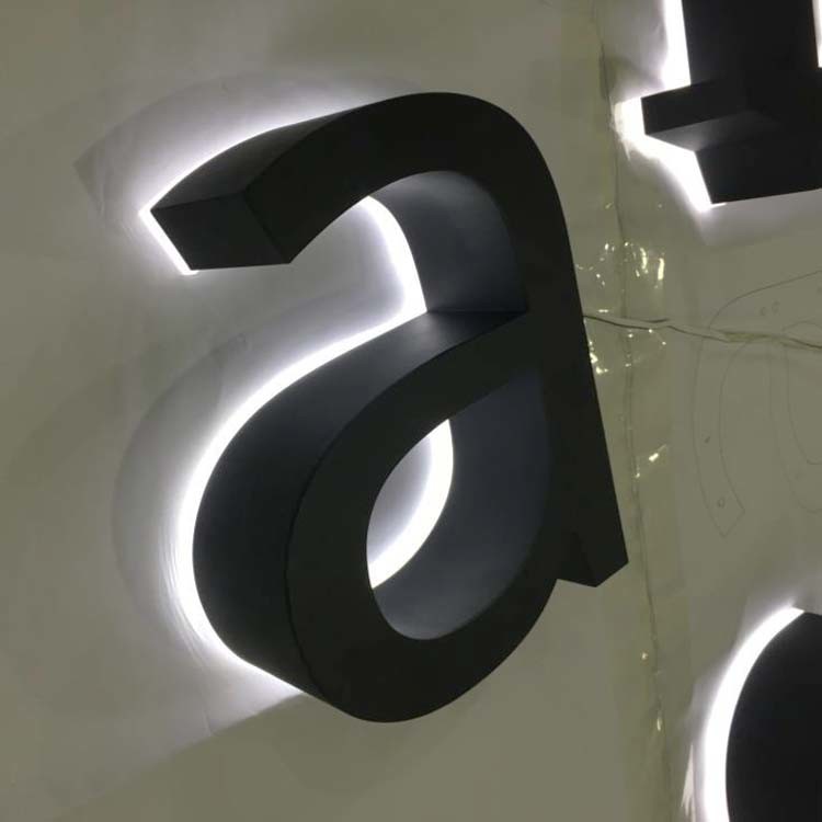 Buy cheap Advertising 3D Acrylic Backlit Letter Sign Black Painted 12cm Thickness from wholesalers