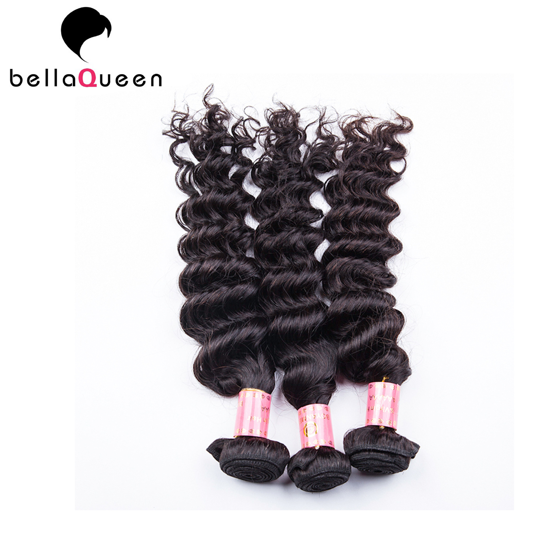 Buy cheap Natural Black Deep Wave Brazilian Virgin Human Hair Extension For Women from wholesalers