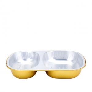 Buy cheap 850ml Aluminum Foil Container Microwave Aluminium Food Container Two Compartment Foil Tray product
