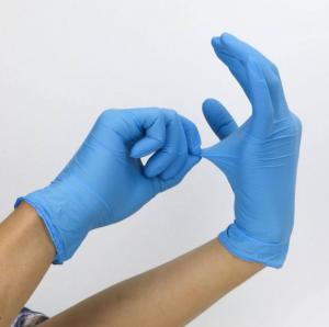 Buy cheap Medium Disposable Nitrile Gloves , Durable Nitrile Exam Gloves Blue Color product