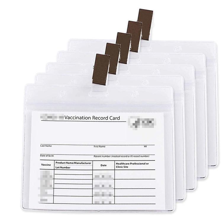 Buy cheap PVC 4x3 Cdc Vaccination Immunization Vaccine Card Protector With String from wholesalers