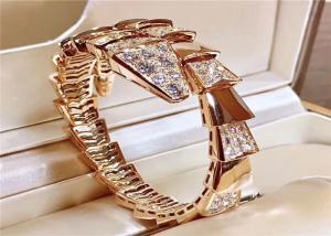 Buy cheap Women 'S 18K Rose Gold Ladies Diamond Bracelet , Bulgari Serpenti Bangle BR855312 product