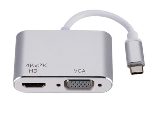Buy cheap Silver / Grey Computer Accessories Type C To HDMI VGA Adapter from wholesalers