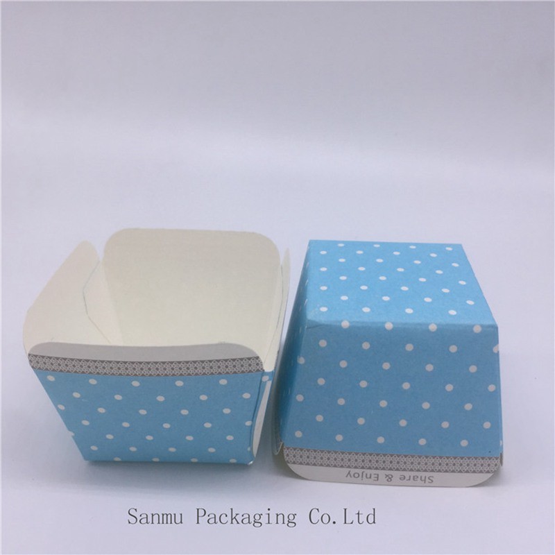 Buy cheap Customized Square Cupcake Liners Blue White Polka Dot Cupcake Wrappers Baking Cup Mold from wholesalers