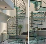 Buy cheap Modern Spiral Staircase with Glass Tread and Stainless Steel Handrail from wholesalers