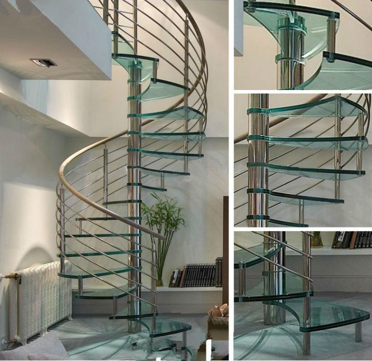 Buy cheap Modern Spiral Staircase with Glass Tread and Stainless Steel Handrail product