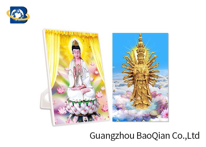 Buy cheap Pantone Color PP 3D Lenticular Postcards For Greeting / Buddhism Card product