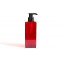 Buy cheap Beautiful Red Cosmetic PET Bottle / Reused Empty Square Cosmetic Bottles product