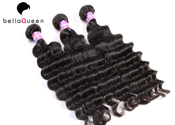 Buy cheap Virgin Mongolian Deep Wave Halo Double Wefted Hair Extensions 8-30" Length product