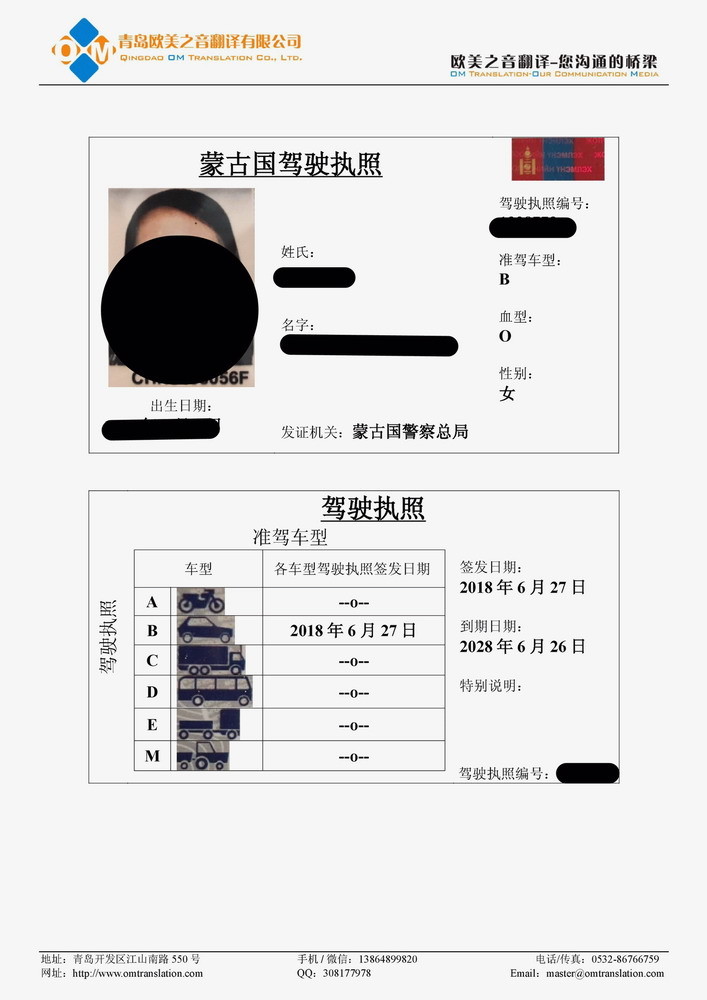 Buy cheap Driving License Translation in Qingdao Shandong China, Driver License Translation in Qingdao Shandong China product