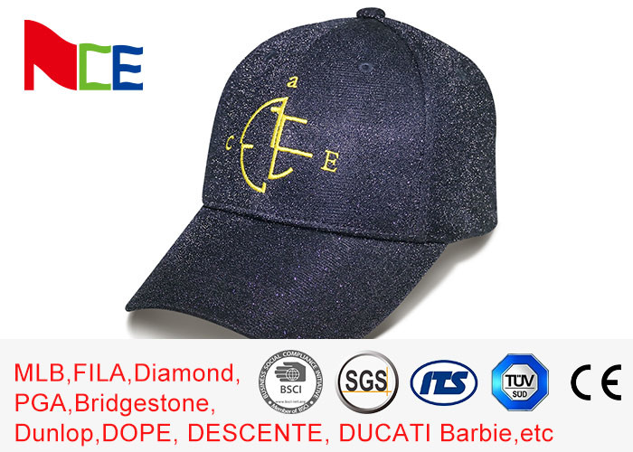Buy cheap 6 panels Embroidery baseball caps Glitter powder With adjustable product