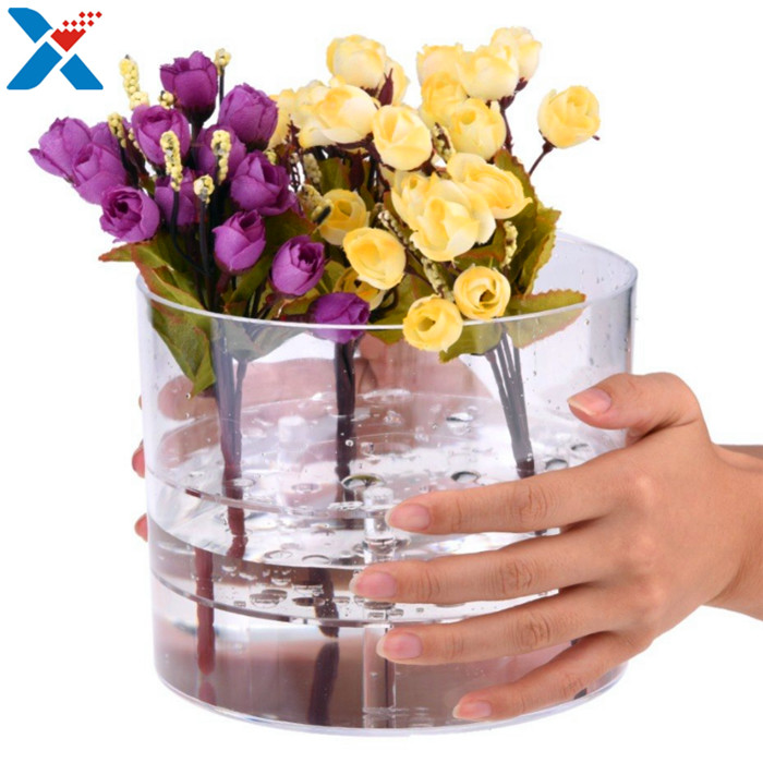 Quality Waterproof Acrylic Flower Box Makeup Organizer Holder Round Shape ROHS Approval for sale