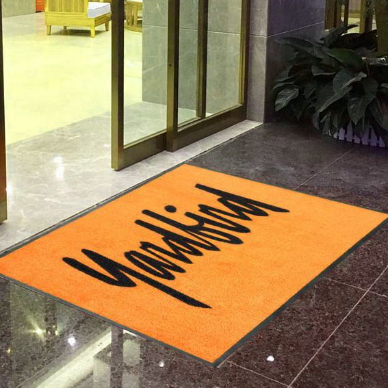 Quality 1.2mm Backing Logo Printed Floor Mat Nylon 6.6 Fiber Custom Carpet Rugs for sale