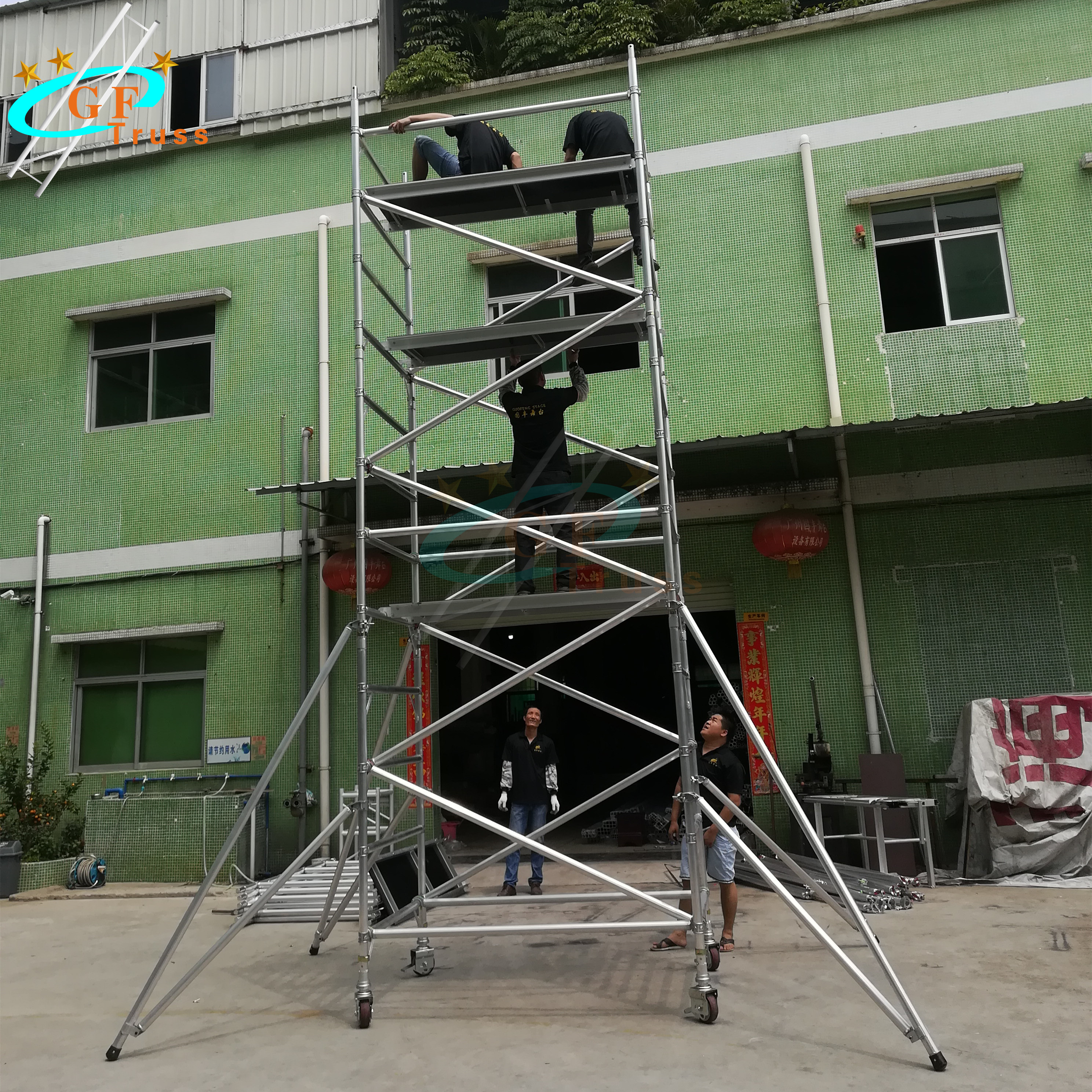 Buy cheap Outdoor Removable Aluminum Telescopic Scaffold Tower Easy Install from wholesalers