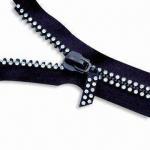 Buy cheap Rhinestone Zipper, Suitable for Wallets, Various Colors are Available from wholesalers