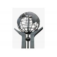 Globe Matt Finish Modern Stainless Steel Sculpture Art Design For Square Decor
