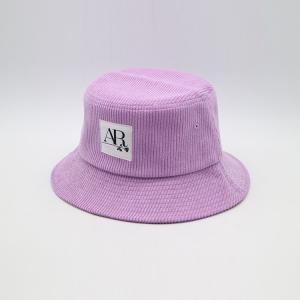 Buy cheap Purple Fisherman Bucket Hat Woven Patch 100% Corduroy Women'S Cap product