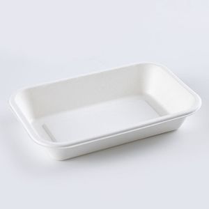 Buy cheap Sugarcane Pulp Biodegradable Disposable Tray Rectangular Dining Box from wholesalers