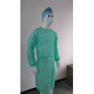 Buy cheap PPE Disposable Waterproof Protective Isolation Gown 25gsm PP Non Woven aami Level 1/2/3/4 Isolation Gowns with elastic cuffs from wholesalers