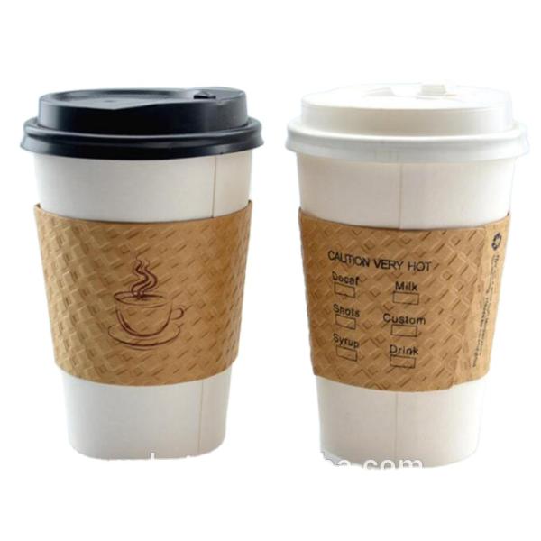 Quality 6 oz white paper coffee cup with sleeves for sale