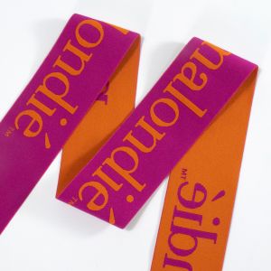 Custom rising carved logo on elastic band nylon jacquard designer underwear wide