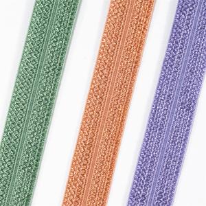 1.5CM colorful custom nylon printed fold over elastic ribbon binding satin bias
