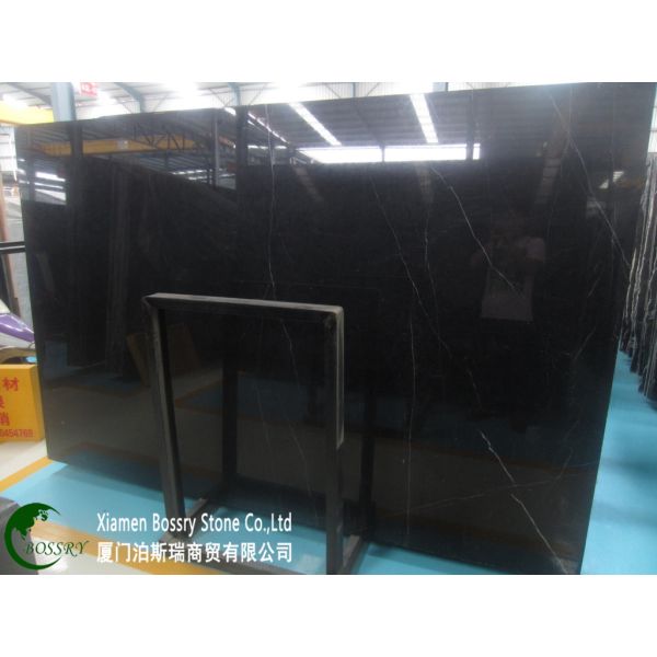 Buy cheap Black Marble Nero Marquina Slab Tile from wholesalers