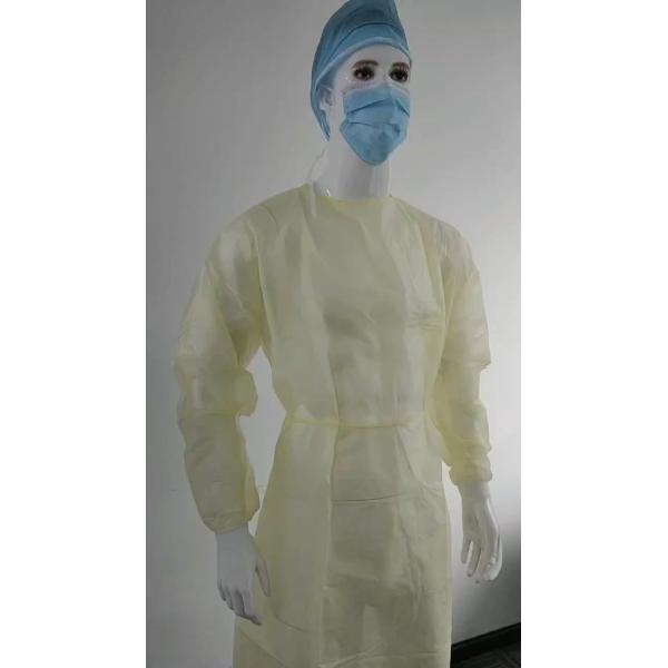 Buy cheap Scrub Water Resistant Isolation Gown PP Yellow Disposable Lab Coats from wholesalers