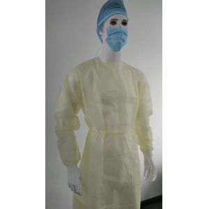 Buy cheap Scrub Water Resistant Isolation Gown PP Yellow Disposable Lab Coats from wholesalers