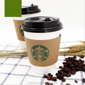 6 oz white paper coffee cup with sleeves