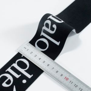 Custom rising carved logo on elastic band nylon jacquard designer underwear wide