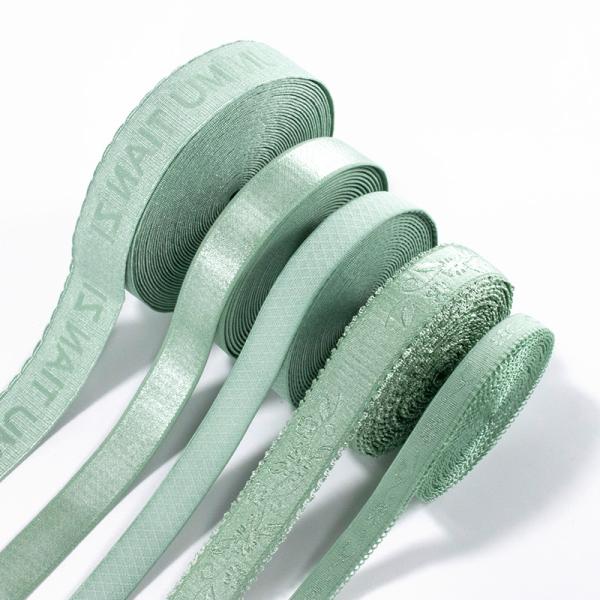 Quality custom wide printed satin plush bra elastic band strap shoulder elastic for sport bra Lingerie bikini for sale