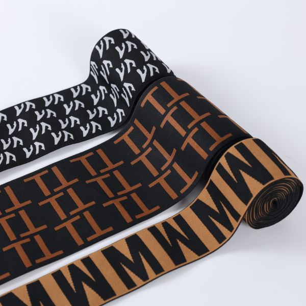 Quality Custom designer elastic webbing jacquard custom wide elastic band for underwear waistband for sale