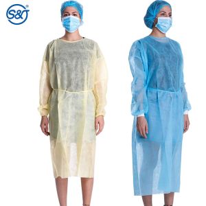 Buy cheap S&J Breathable and Flexible Disposable Non woven pp pe Medical Isolation Gown 510k 35g pp Latex-free Surgical Isolation Gowns from wholesalers