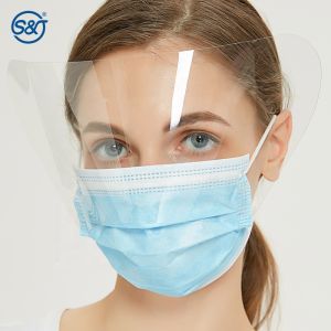 Buy cheap SJ personal protective equipment protection medical mask face shield 3 ply disposable surgical face mask with shield from wholesalers