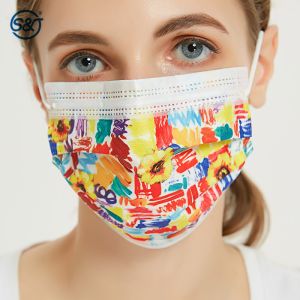 Buy cheap Non Woven Face Machine Party Cotton Masks Printed 3 Ply Mask disposable face mask wholesale from wholesalers