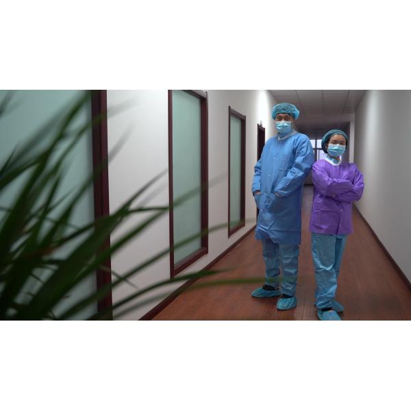 Quality Non Woven Clothing Disposable Work Clothes Disposable Safety Lab Coat Jacket OEM and Sample Free 3 to 10 Days for sale