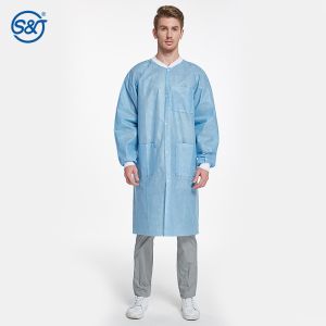 Buy cheap Specializing in manufacturing disposable SMMS isolation gown coating laboratory work clothes from wholesalers