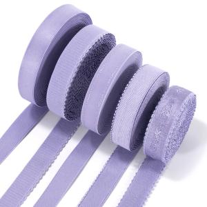 Buy cheap Webbing nylon elastic plush trim stretch sewing jacquard floral embroidery pattern underwear bra shoulder strap from wholesalers