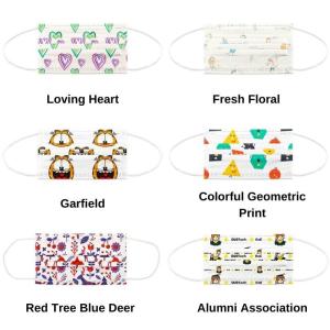 Buy cheap S&J Protective Disposable Printed Face Mask Custom Print Ear Loop Daily Use Kids and Adult Size Print Face Mask from wholesalers