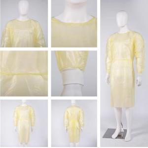 Buy cheap S&J Reusable Laminated Waterproof Non-woven PP PE Disposable Yellow Isolation Gown AAMI Level 2 3 4 OEM from wholesalers